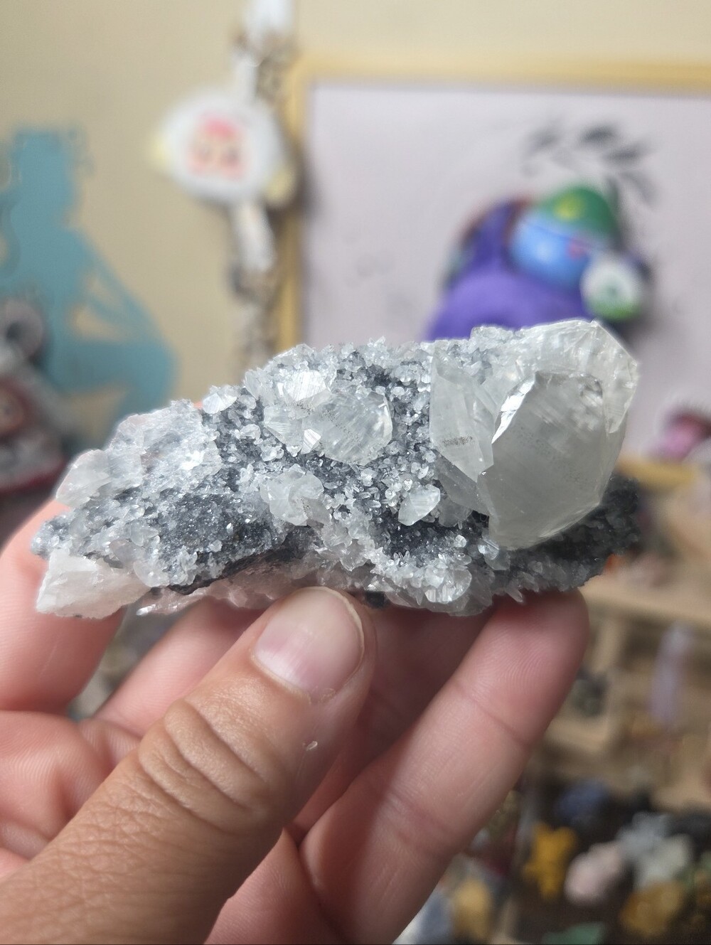 Sphalerite  Raw Speciman Calcite (Discernment)